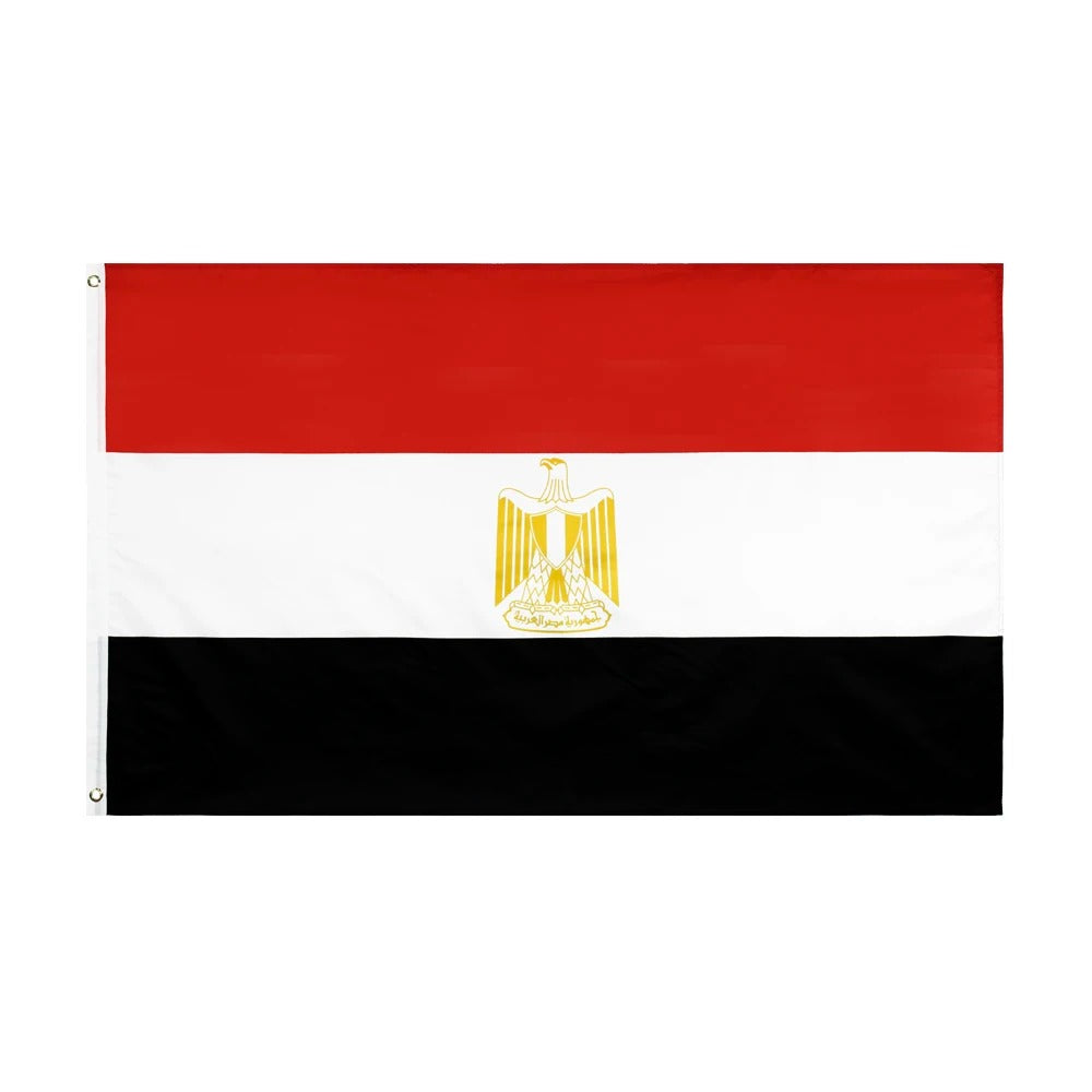 Ägypten Flagge 90x150cm – Polyesterfahne mit 2 Metallösen