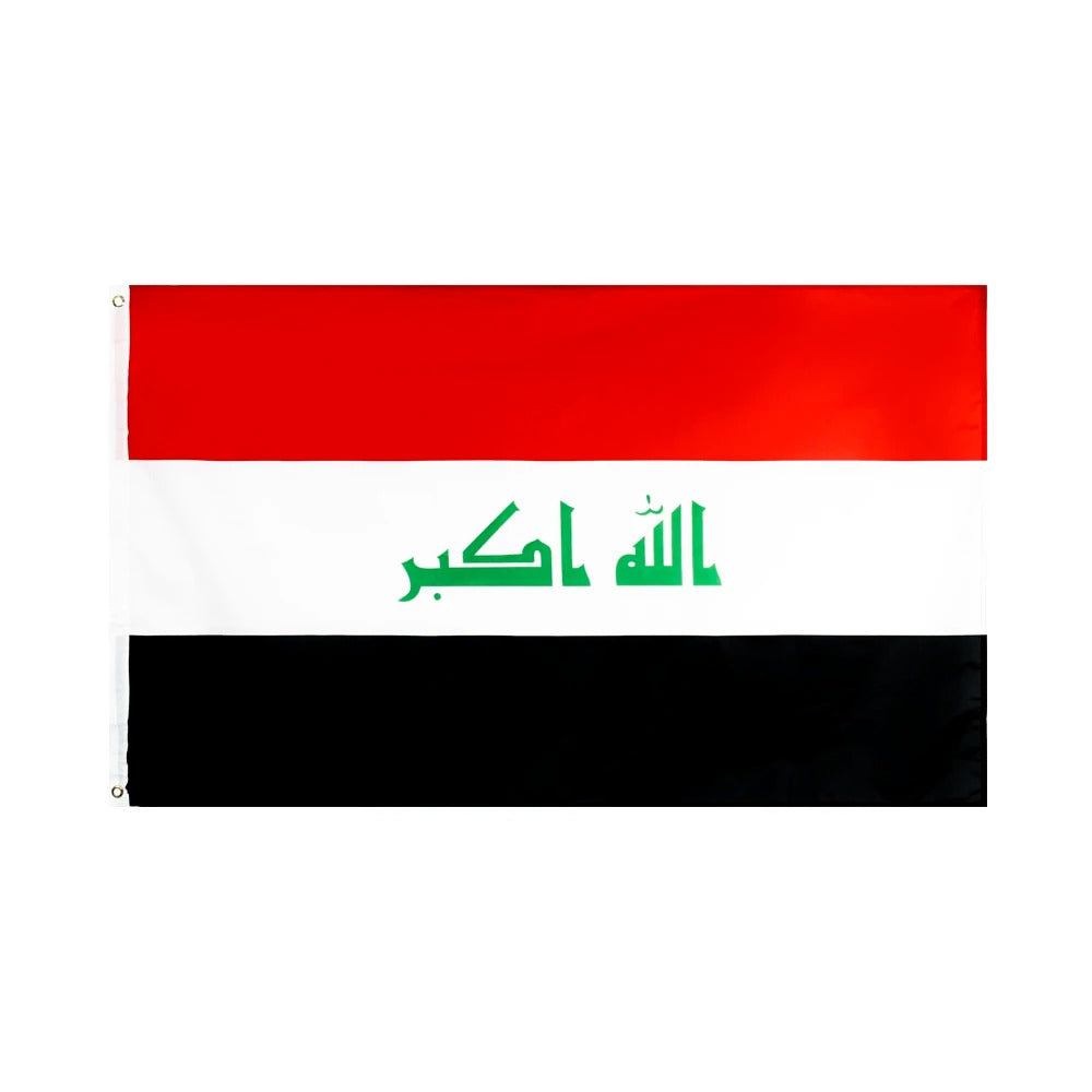 Irak Fahne 90x150 cm – Stabile Nationalflagge mit Metallösen zur Befestigung