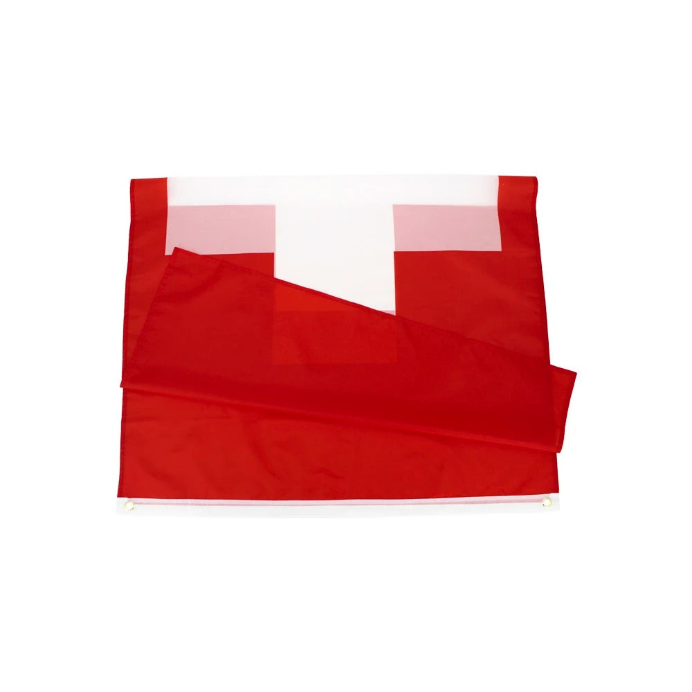 Schweizer Flagge 90x150 cm – Klassische Polyesterfahne mit Ösen