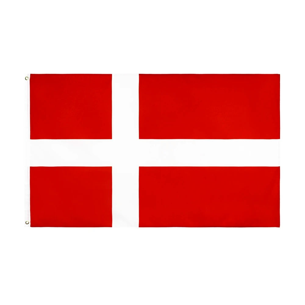 Dänemark Flagge 90x150 cm – Polyesterfahne mit Aufhängung für Balkon & Mast