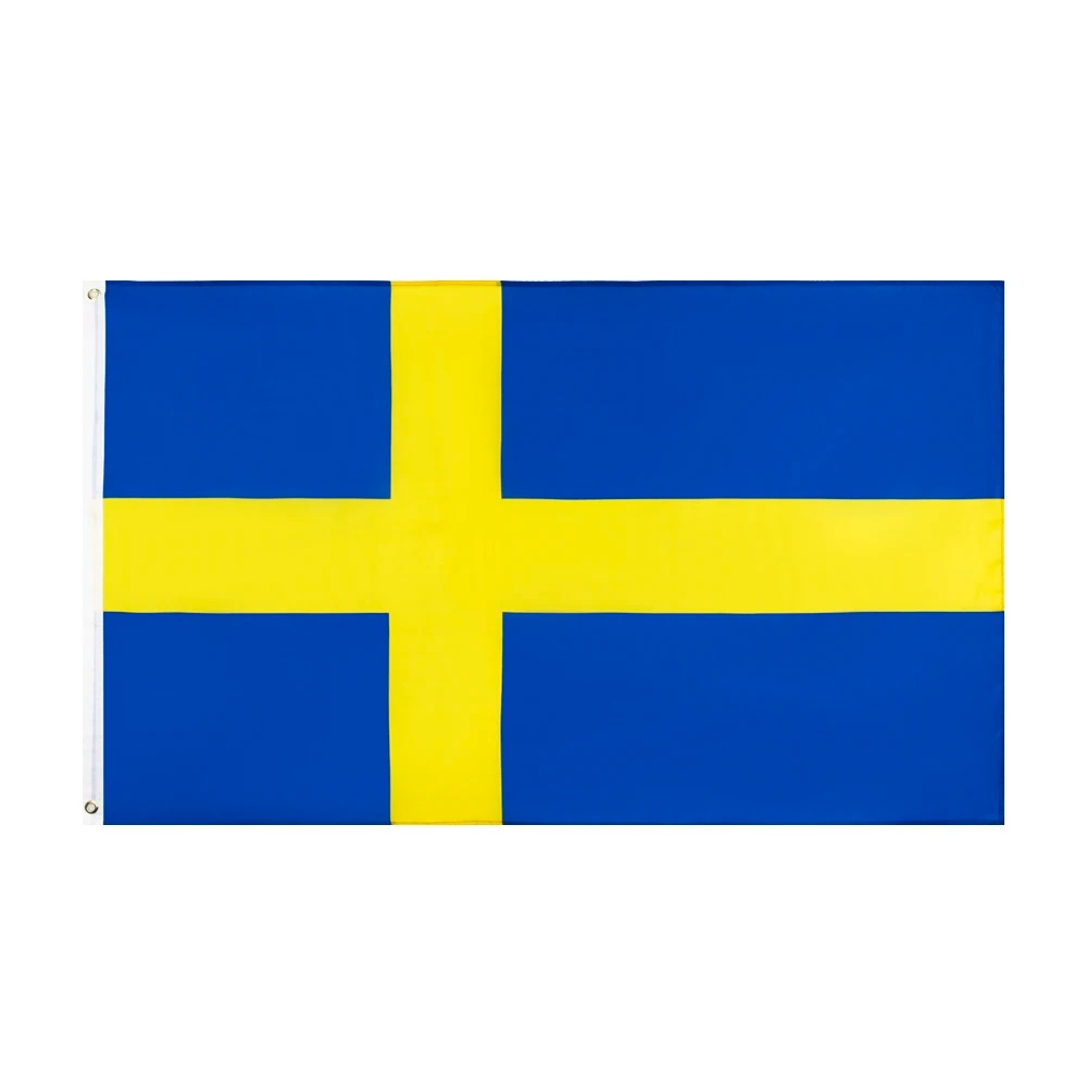 Schweden Flagge 90x150 cm – Polyesterfahne mit Metallösen für Innen und Aussen