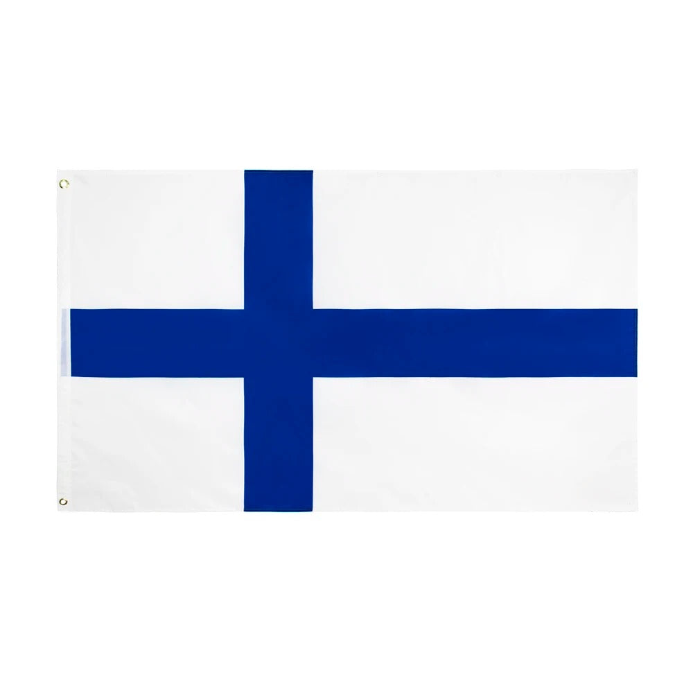 Finnland Flagge 90x150 cm – Polyesterfahne mit Aufhängung für Innen & Aussen