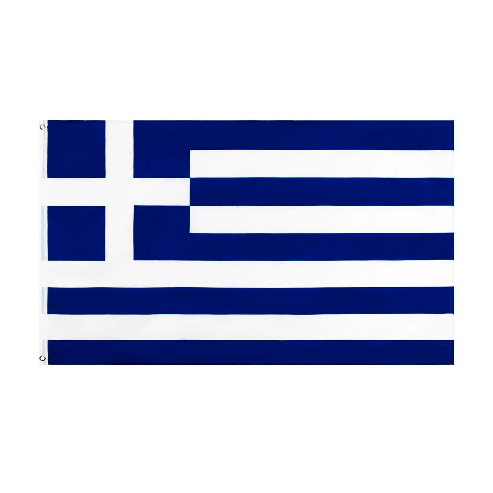 Griechenland Flagge 90x150 cm – Wetterfeste Polyesterfahne mit Ösen zur Aufhängung