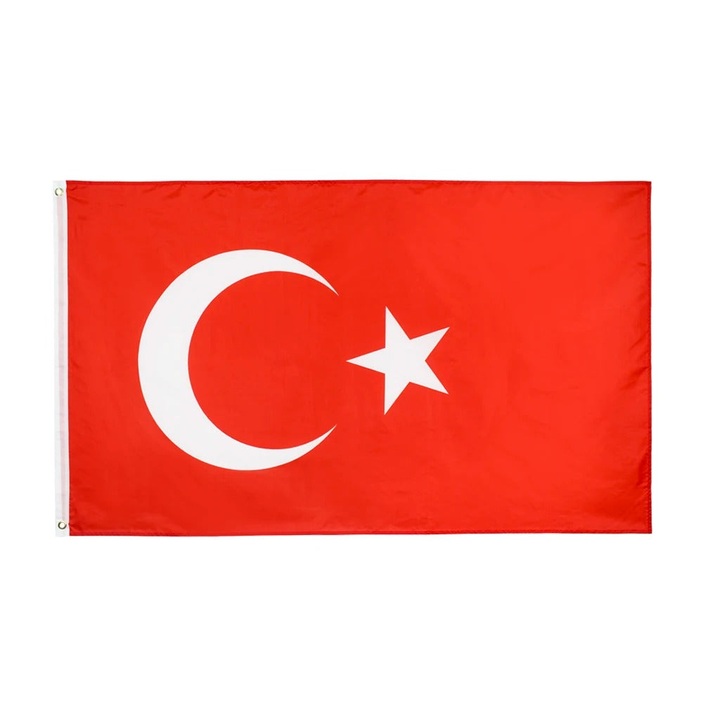 Türkei Flagge 90x150 cm – Polyesterfahne mit Ösen für Balkon oder Mast