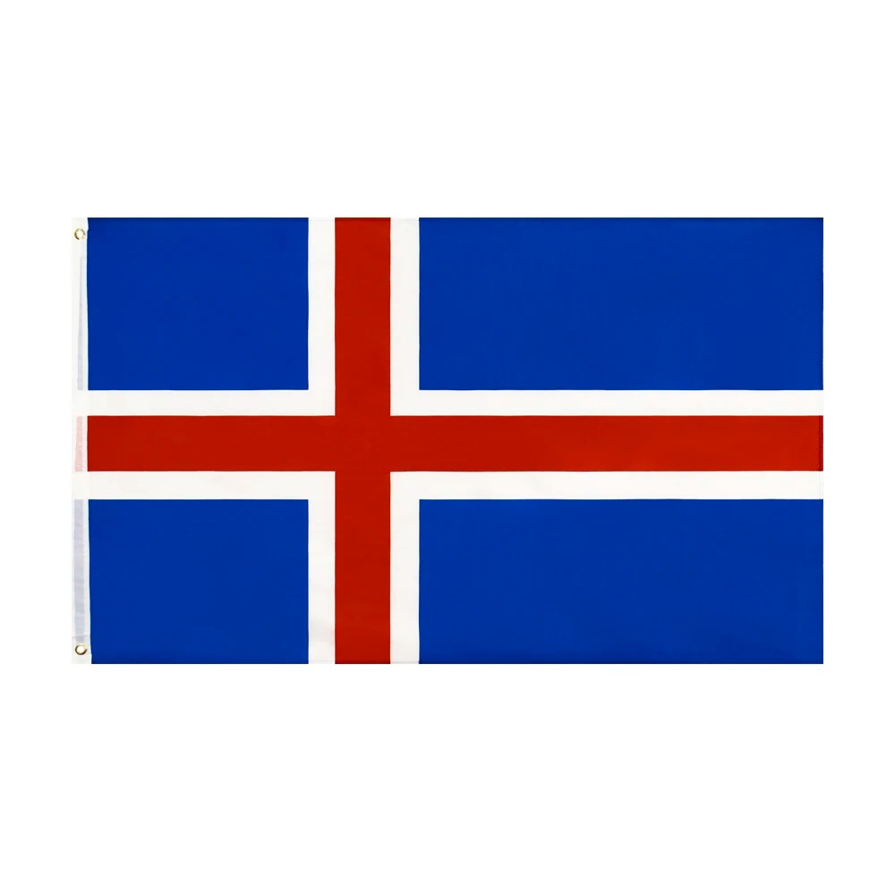 Island Flagge 90x150 cm – Wetterbeständige Polyesterfahne mit Ösen