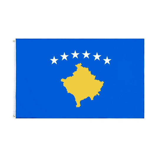 Kosovo Flagge 90x150 cm – Hochwertige Polyesterfahne mit Ösen