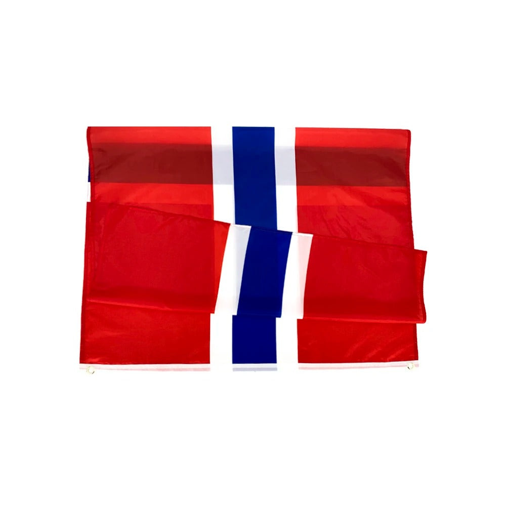 Norwegen Flagge 90x150 cm – Polyesterfahne mit Ösen zum Aufhängen